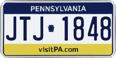 PA license plate JTJ1848