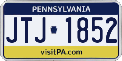 PA license plate JTJ1852
