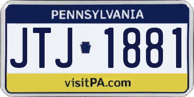 PA license plate JTJ1881