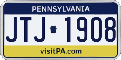 PA license plate JTJ1908