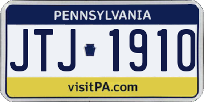 PA license plate JTJ1910