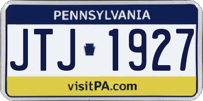 PA license plate JTJ1927