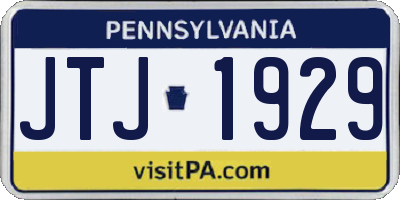 PA license plate JTJ1929