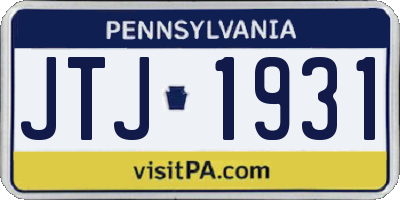 PA license plate JTJ1931