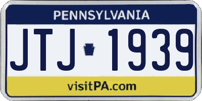 PA license plate JTJ1939