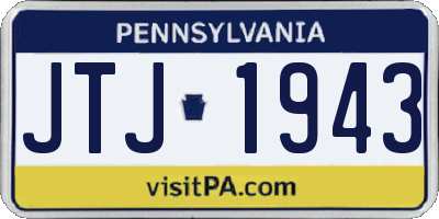 PA license plate JTJ1943
