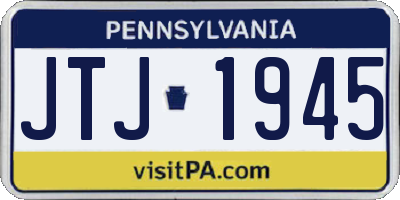 PA license plate JTJ1945