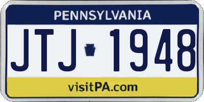 PA license plate JTJ1948