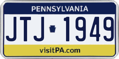 PA license plate JTJ1949