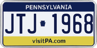 PA license plate JTJ1968