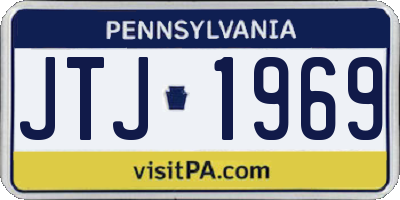 PA license plate JTJ1969