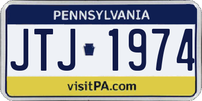 PA license plate JTJ1974