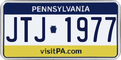 PA license plate JTJ1977