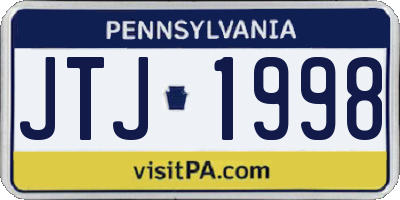 PA license plate JTJ1998