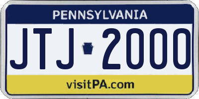 PA license plate JTJ2000