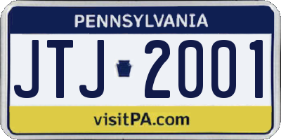 PA license plate JTJ2001