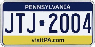 PA license plate JTJ2004