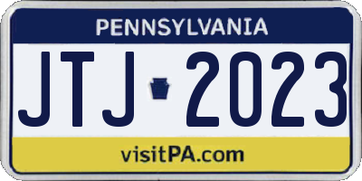 PA license plate JTJ2023
