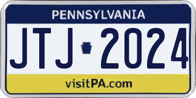 PA license plate JTJ2024