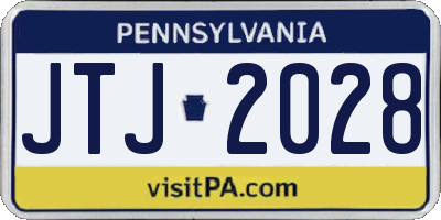 PA license plate JTJ2028