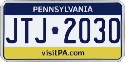 PA license plate JTJ2030