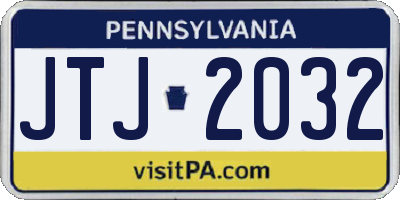 PA license plate JTJ2032
