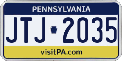 PA license plate JTJ2035