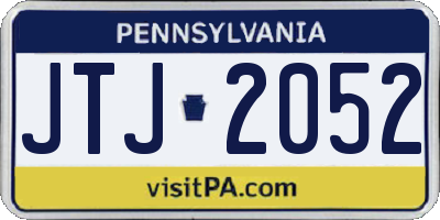 PA license plate JTJ2052