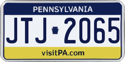 PA license plate JTJ2065