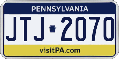PA license plate JTJ2070