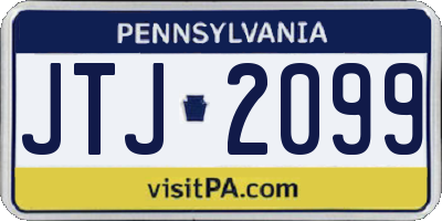 PA license plate JTJ2099