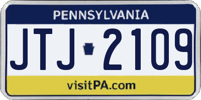 PA license plate JTJ2109