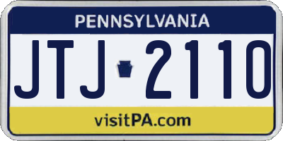 PA license plate JTJ2110