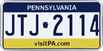 PA license plate JTJ2114