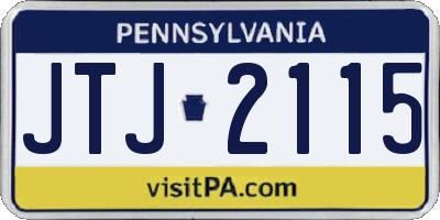 PA license plate JTJ2115