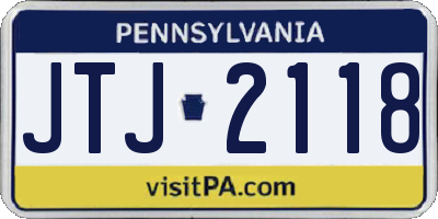 PA license plate JTJ2118