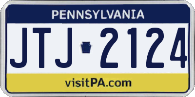 PA license plate JTJ2124