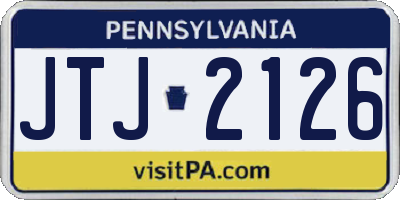 PA license plate JTJ2126