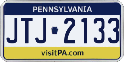 PA license plate JTJ2133