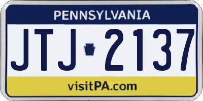 PA license plate JTJ2137