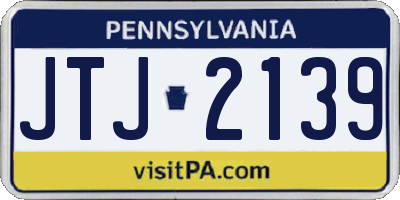 PA license plate JTJ2139