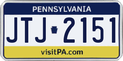 PA license plate JTJ2151