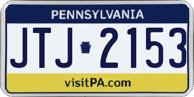 PA license plate JTJ2153