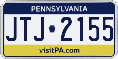 PA license plate JTJ2155