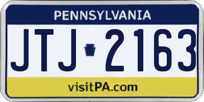 PA license plate JTJ2163