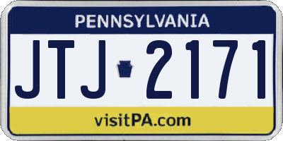 PA license plate JTJ2171