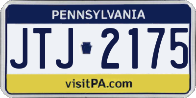 PA license plate JTJ2175