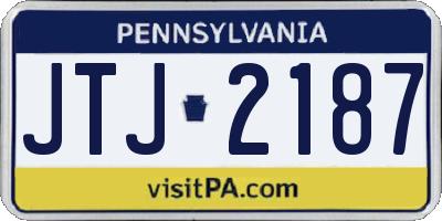 PA license plate JTJ2187
