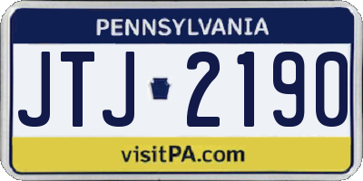 PA license plate JTJ2190