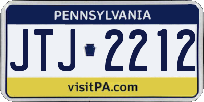PA license plate JTJ2212